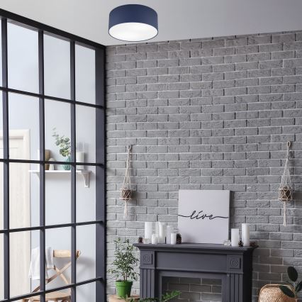 Taklampa SIRJA PASTEL DOUBLE 2xE27/15W/230V diameter 35 cm mörkblå