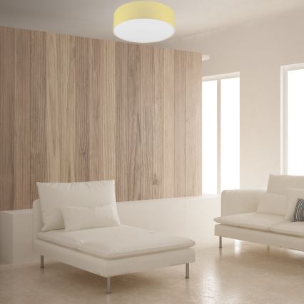 Taklampa SIRJA PASTEL DOUBLE 4xE27/15W/230V diameter 45 cm gul