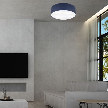 Taklampa SIRJA PASTEL DOUBLE 4xE27/15W/230V diameter 45 cm mörkblå