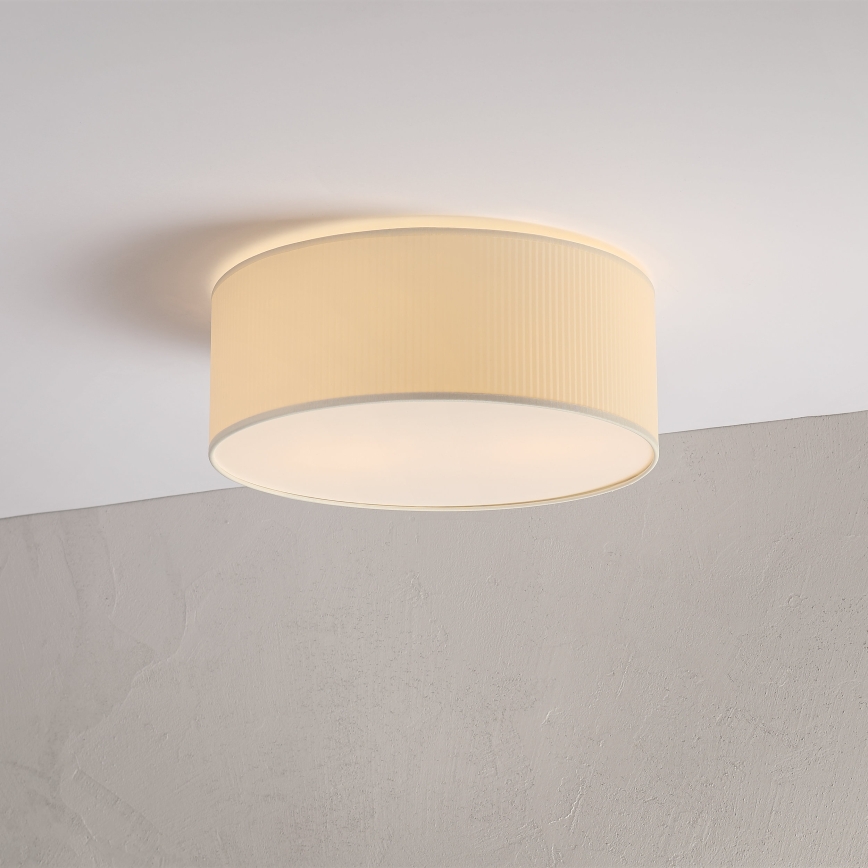 Taklampa SIRJA PLISADO 2xE27/15W/230V Ø 35 cm krämvit