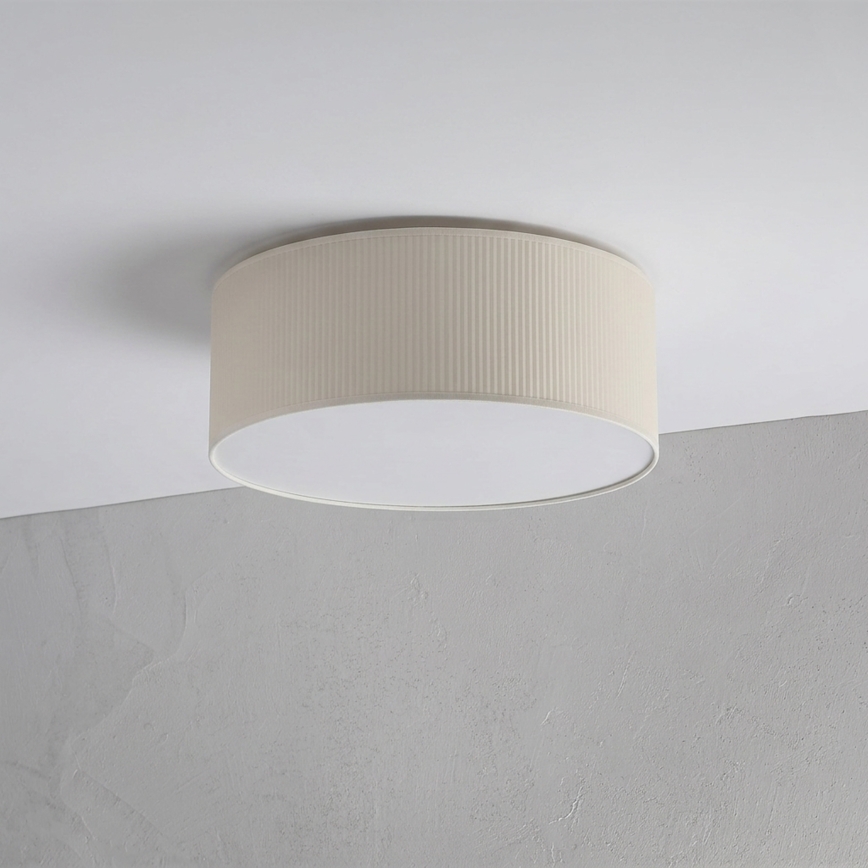 Taklampa SIRJA PLISADO 2xE27/15W/230V Ø 35 cm krämvit