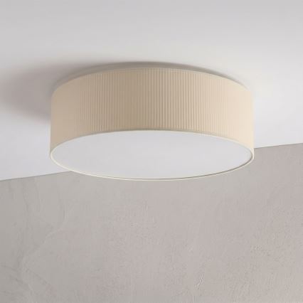 Taklampa SIRJA PLISADO 4xE27/15W/230V Ø 45 cm krämfärgad
