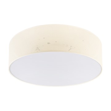 Taklampa SIRJA PLISADO 4xE27/15W/230V Ø 45 cm krämfärgad