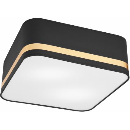 Taklampa SIRJA SQUARE 2xE27/60W/230V 35x35 cm svart