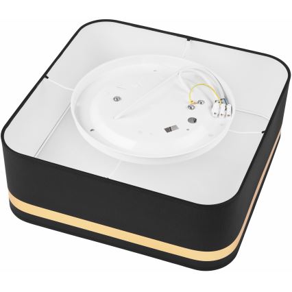 Taklampa SIRJA SQUARE 2xE27/60W/230V 35x35 cm svart