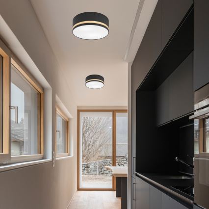 Taklampa SIRJA STRIPE 2xE27/15W/230V diameter 35 cm svart