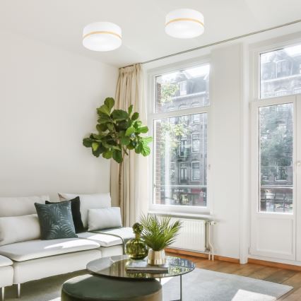 Taklampa SIRJA STRIPE 2xE27/15W/230V diameter 35 cm vit