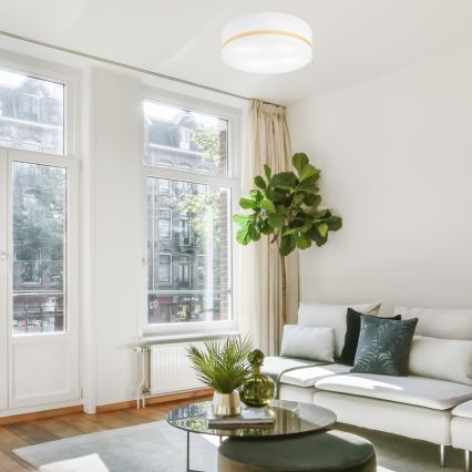 Taklampa SIRJA STRIPE 4xE27/15W/230V diameter 45 cm vit