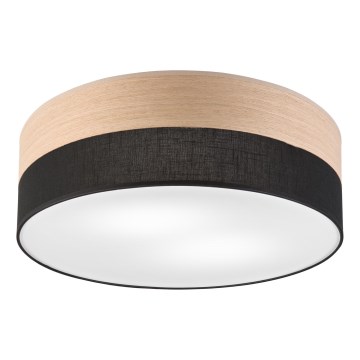 Taklampa SIRJA WOOD 2xE27/15W/230V diameter 45 cm svart/ek