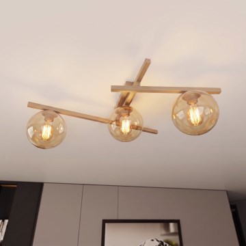 Taklampa SMART 3xE14/10W/230V beige/rökbeige