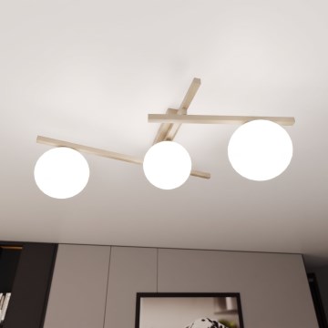 Taklampa SMART 3xE14/10W/230V beige/vit