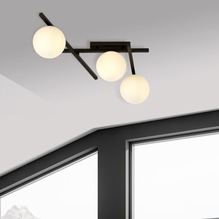 Taklampa SMART 3xE14/10W/230V svart/vit