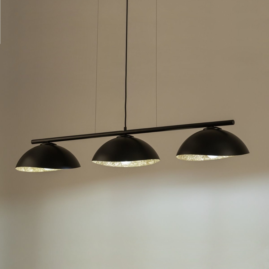 Taklampa på kabel SOLAR 3xE27/60W/230V svart