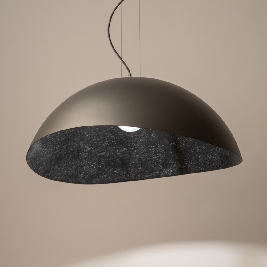 Taklampa på kabel SOLARIS 1xE27/60W/230V Ø 48 cm silver/svart