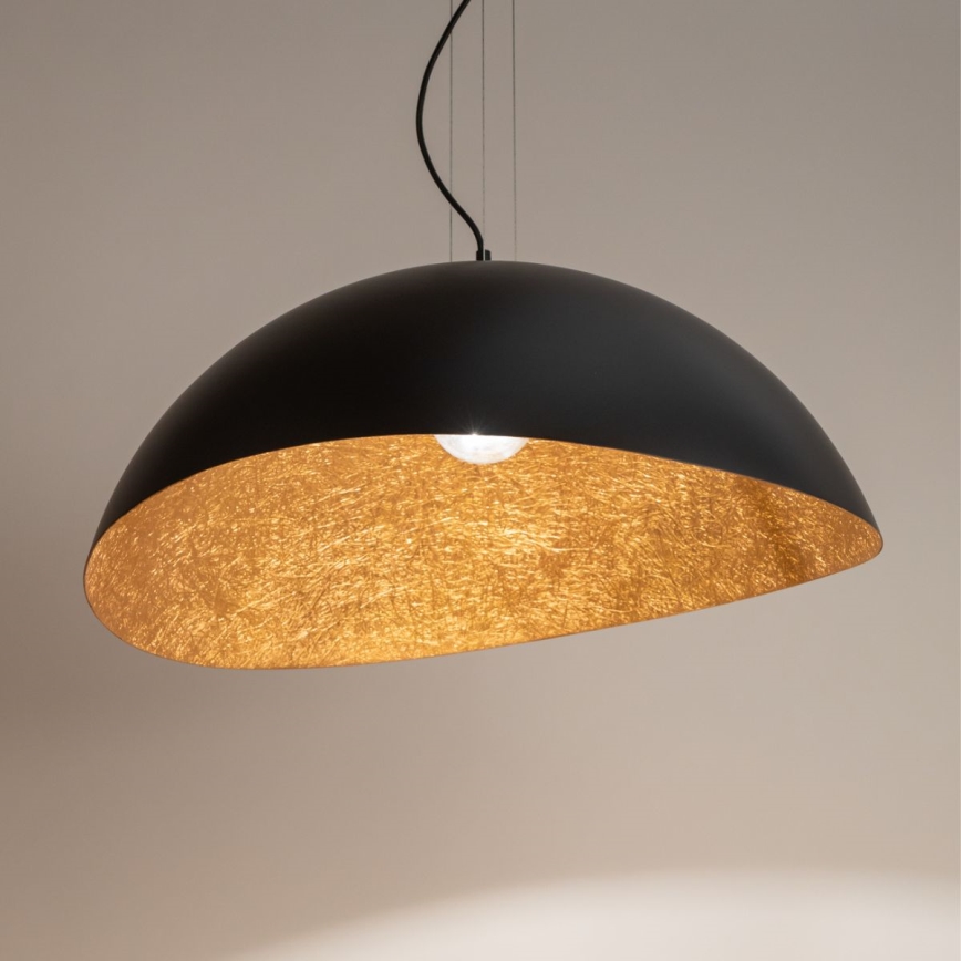 Taklampa på kabel SOLARIS 1xE27/60W/230V Ø 48 cm svart/koppar