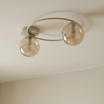 Taklampa SOPRA 2xE14/10W/230V beige/rökbeige