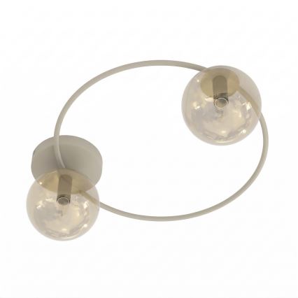 Taklampa SOPRA 2xE14/10W/230V beige/rökbeige
