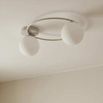 Taklampa SOPRA 2xE14/10W/230V beige/vit