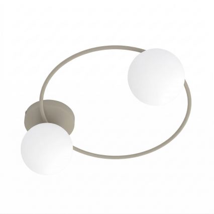 Taklampa SOPRA 2xE14/10W/230V beige/vit