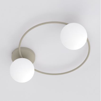 Taklampa SOPRA 2xE14/10W/230V beige/vit
