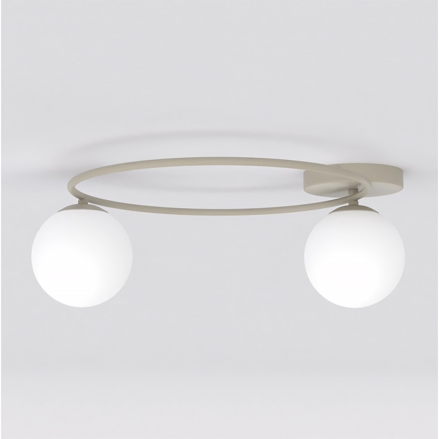 Taklampa SOPRA 2xE14/10W/230V beige/vit