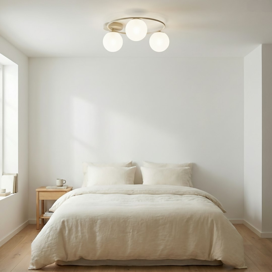 Taklampa SOPRA 3xE14/10W/230V beige/vit