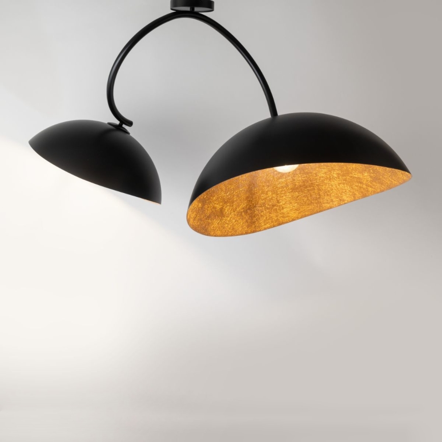 Taklampa på stång SPACE 2xE27/60W/230V svart/koppar