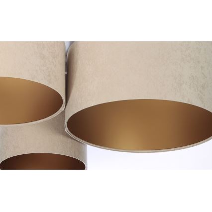 Taklampa SPACE 3xE27/60W/230V beige/guld