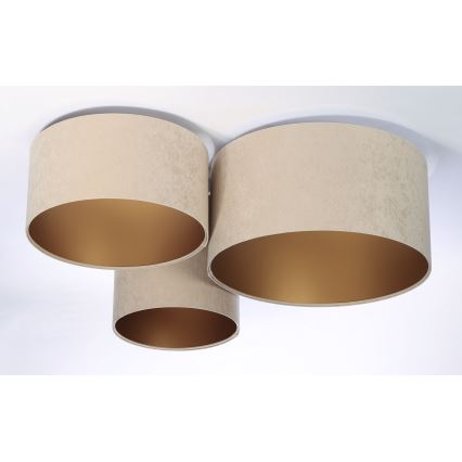 Taklampa SPACE 3xE27/60W/230V beige/guld
