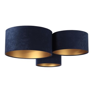 Taklampa SPACE 3xE27/60W/230V blå/guld