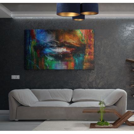 Taklampa SPACE 3xE27/60W/230V blå/guld