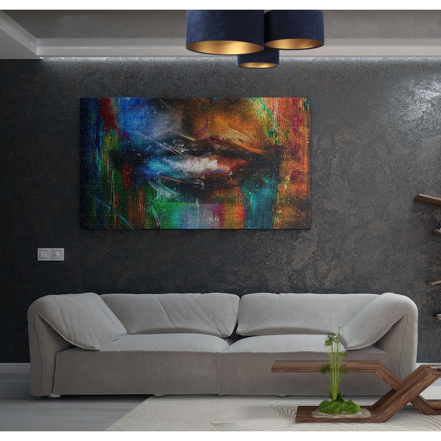 Taklampa SPACE 3xE27/60W/230V blå/guld