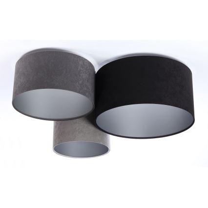 Taklampa SPACE 3xE27/60W/230V grå/svart/silver