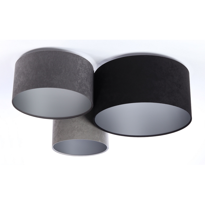 Taklampa SPACE 3xE27/60W/230V grå/svart/silver