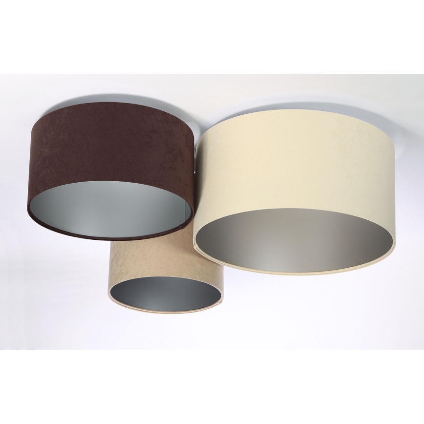 Taklampa SPACE 3xE27/60W/230V grädde/brun/beige
