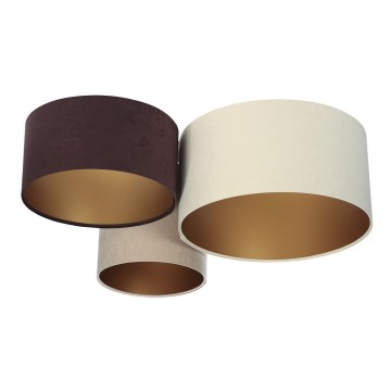 Taklampa SPACE 3xE27/60W/230V grädde/brun/beige