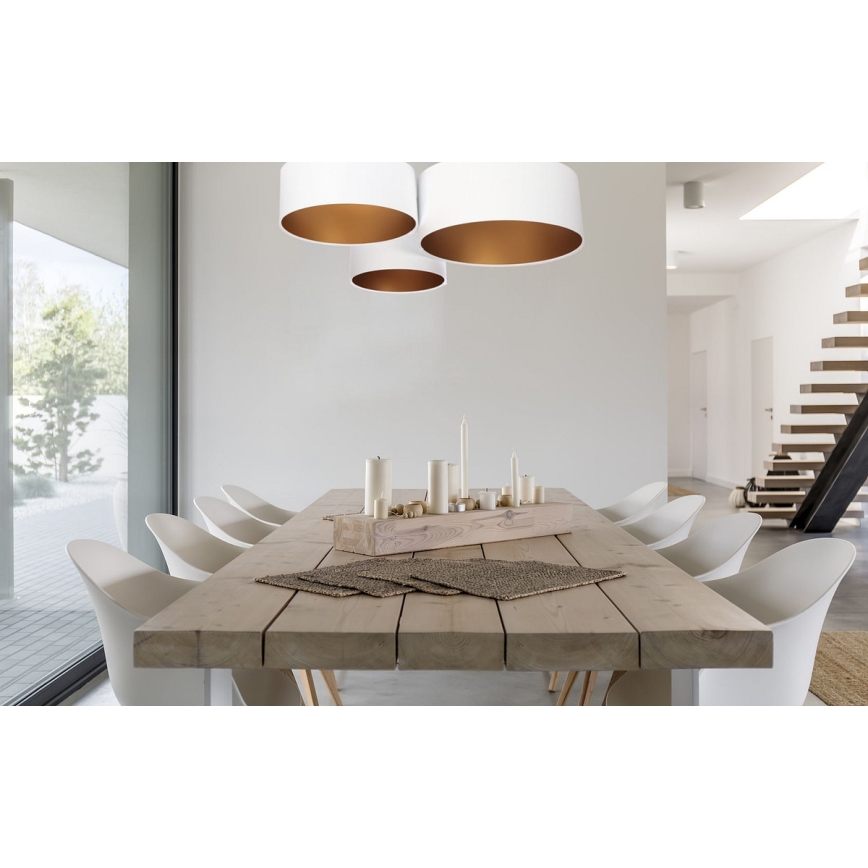 Taklampa SPACE 3xE27/60W/230V vit/guld