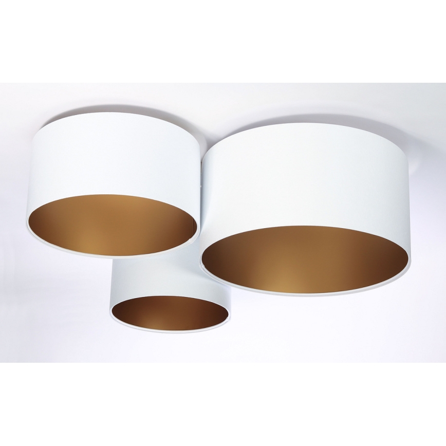 Taklampa SPACE 3xE27/60W/230V vit/guld