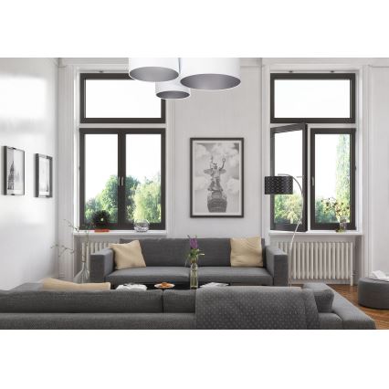 Taklampa SPACE 3xE27/60W/230V vit/silver