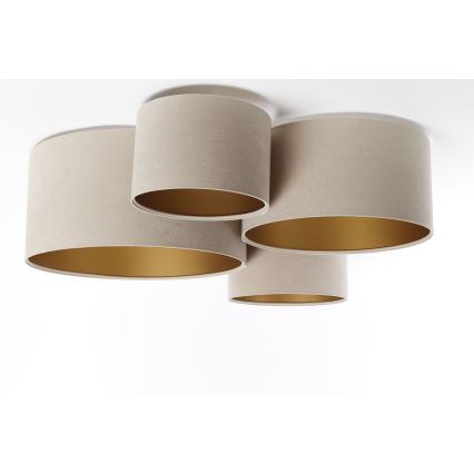Taklampa SPACE 4xE27/60W/230V beige/guld