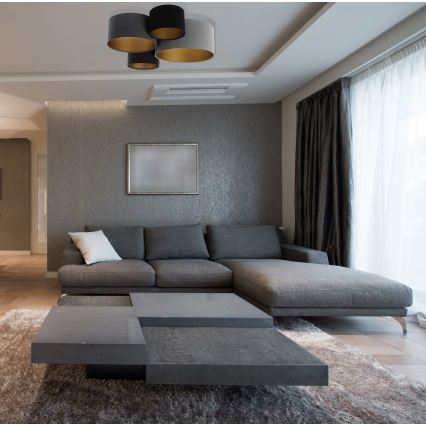 Taklampa SPACE 4xE27/60W/230V grå/svart/guld