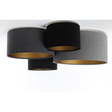 Taklampa SPACE 4xE27/60W/230V grå/svart/guld