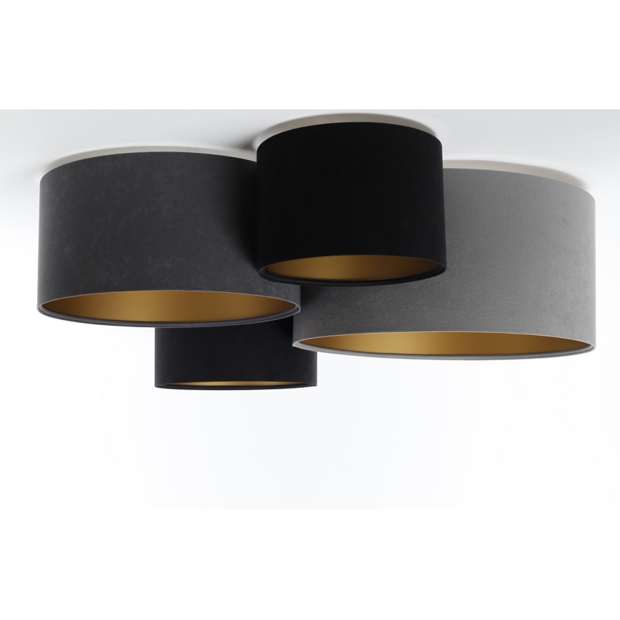 Taklampa SPACE 4xE27/60W/230V grå/svart/guld