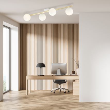 Taklampa SPLENDI 4xE14/10W/230V vit/guld