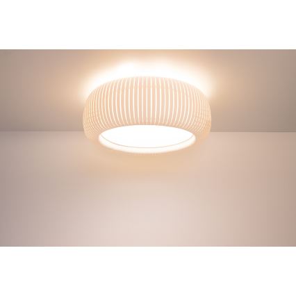 Taklampa STRIPES, 2 x E27, 40 W, 230 V, diam. 55 cm, vit/krämfärgad