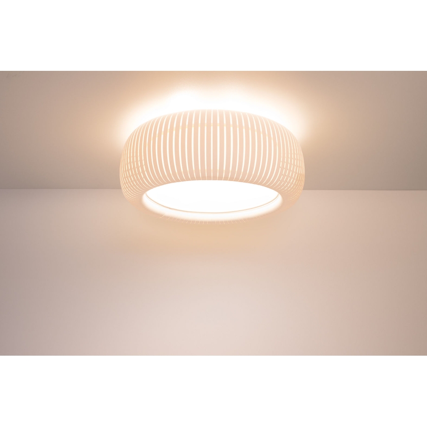 Taklampa STRIPES, 2 x E27, 40 W, 230 V, diam. 55 cm, vit/krämfärgad