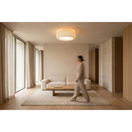 Taklampa STRIPES, 2 x E27, 40 W, 230 V, diam. 55 cm, vit/krämfärgad