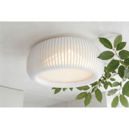 Taklampa STRIPES, 2 x E27, 40 W, 230 V, diam. 55 cm, vit/krämfärgad