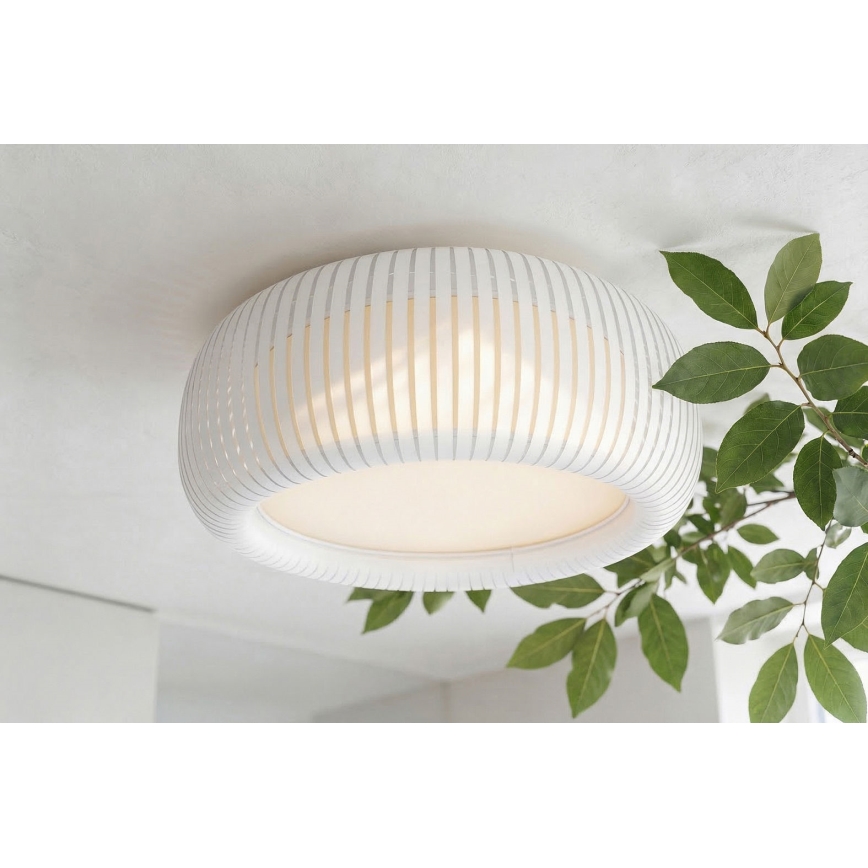 Taklampa STRIPES, 2 x E27, 40 W, 230 V, diam. 55 cm, vit/krämfärgad