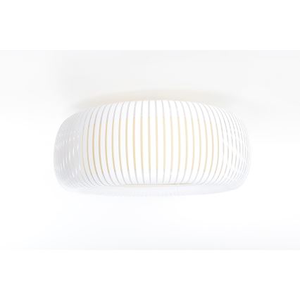 Taklampa STRIPES, 2 x E27, 40 W, 230 V, diam. 55 cm, vit/krämfärgad